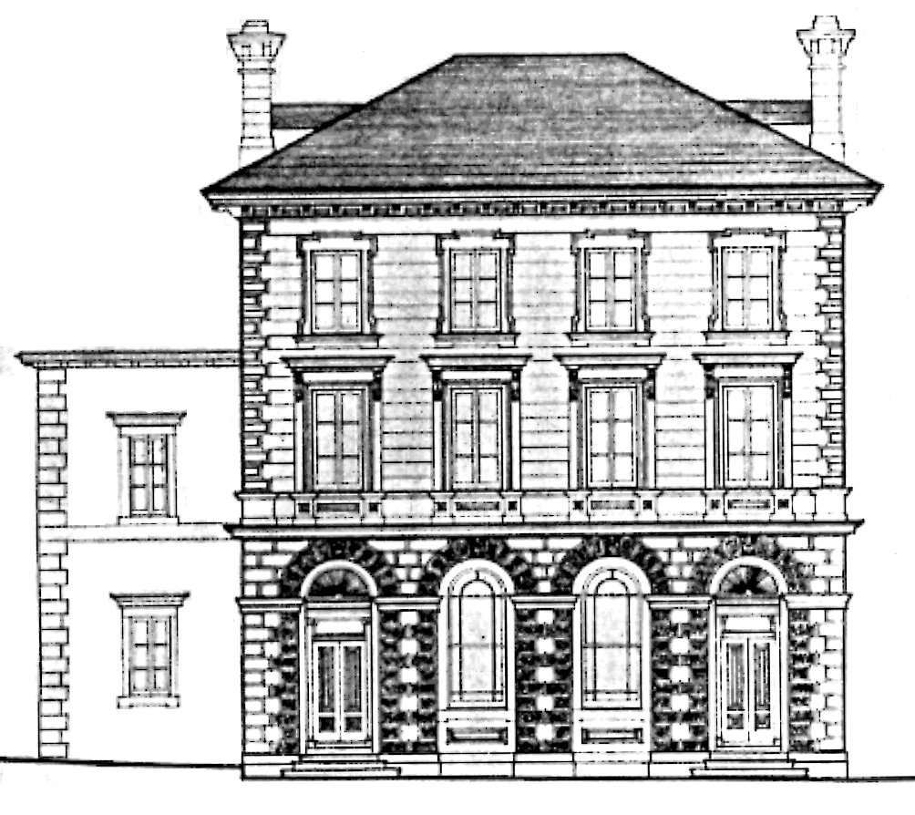1004x894 drawing of front bank of montreal brockville history album - Bank Drawing