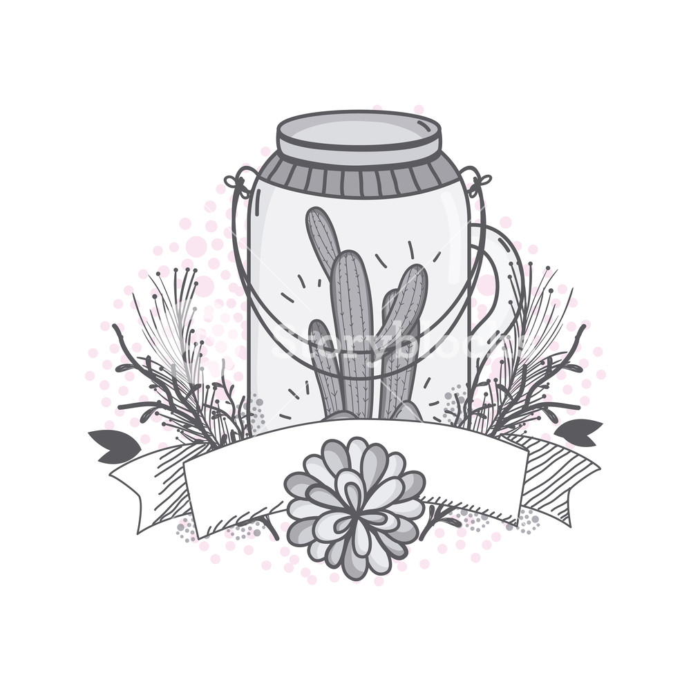 1000x1000 flowers in mason jar with ribbon banner drawing design royalty - Banner Drawing