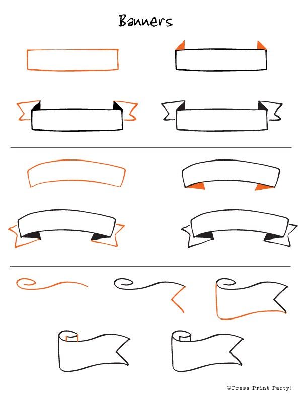 600x793 doodles how to for bullet journals banners bullet journal - Banner Drawing