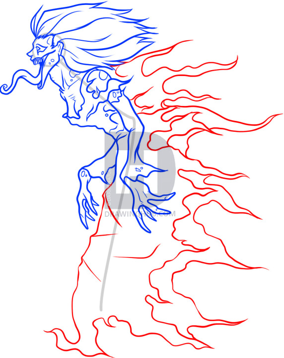 572x720 How To Draw A Banshee, Banshee, Step - Banshee Drawing