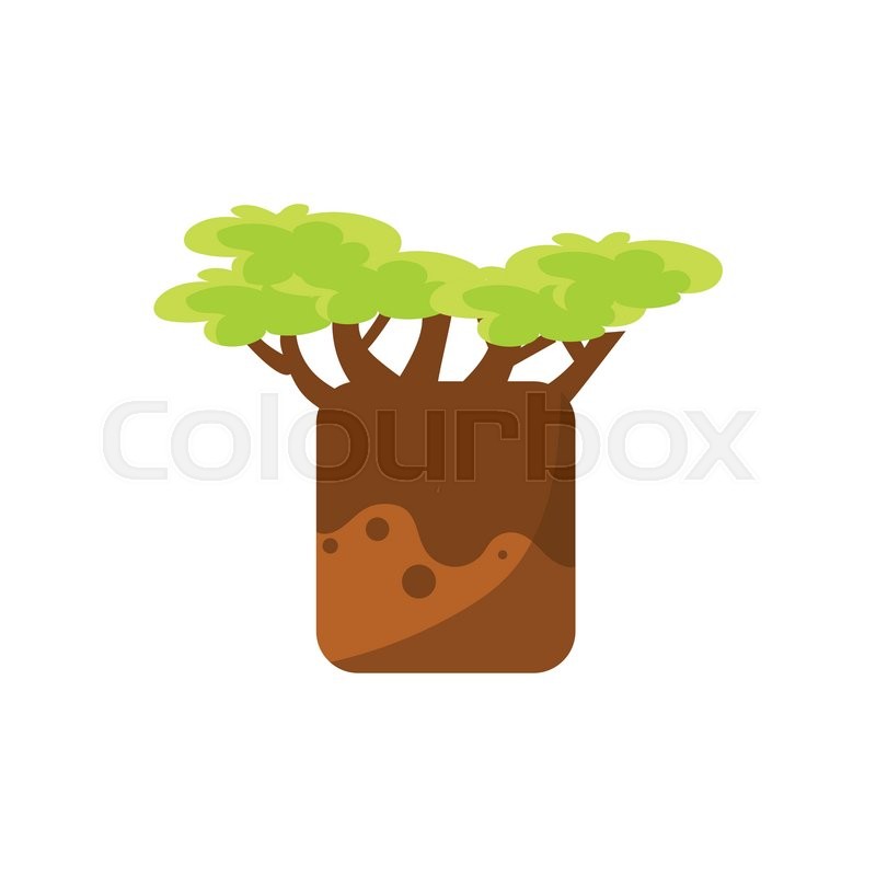 800x800 baobab tree drawing cute childish stock vector colourbox - Baobab Tree Drawing