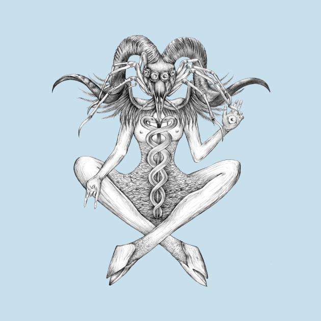 630x630 baphomet lunar arachnid - Baphomet Drawing