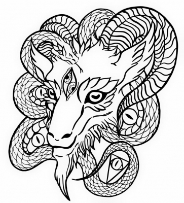 363x400 Baphomet Tattoo - Baphomet Drawing