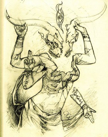 380x480 baphomet drawing tattoos satanic art, art, art sketches - Baphomet Drawing