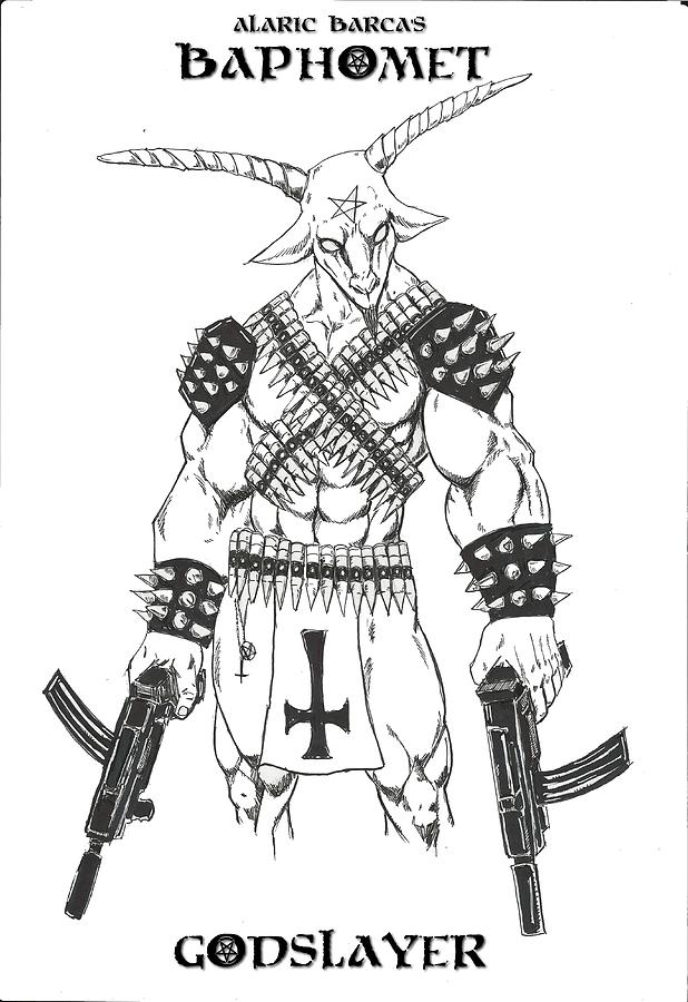 618x900 Baphomet Drawing - Baphomet Drawing