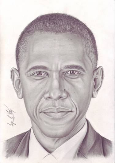 375x530 drawing of president barack obama - Barack Obama Drawing