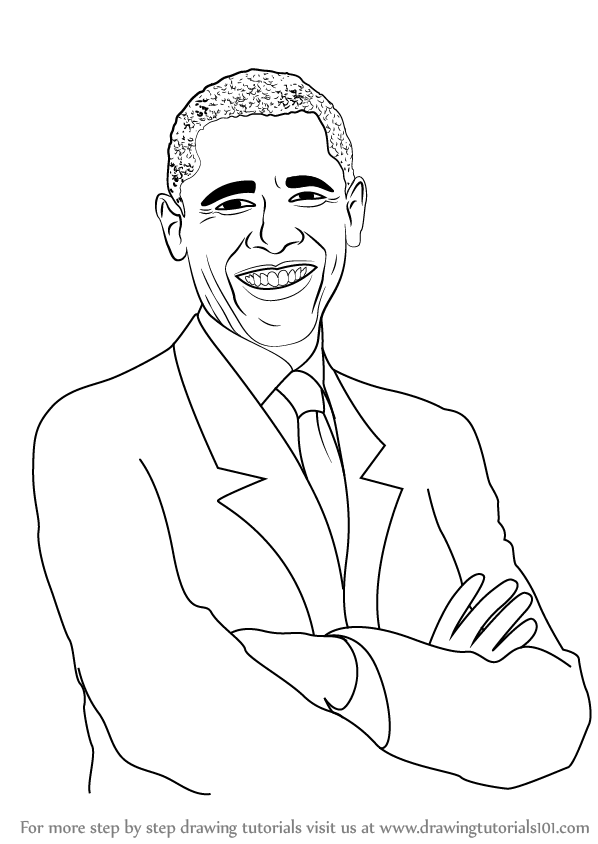 598x844 learn how to draw barack obama - Barack Obama Drawing