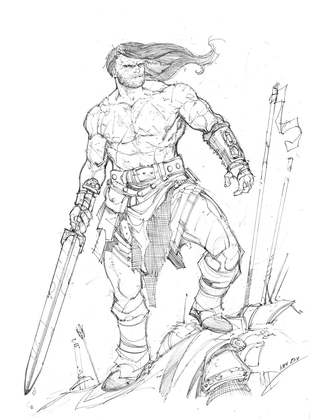 1000x1347 barbarian - Barbarian Drawing