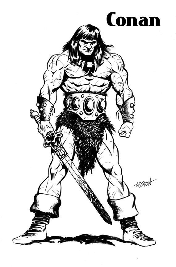 570x863 conan the barbarian drawings coloring pages jos for kids line art - Barbarian Drawing