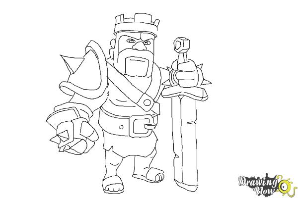 600x400 how to draw clash of clans barbarian king - Barbarian Drawing