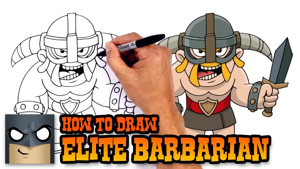 1280x720 how to draw clash royale elite barbarian - Barbarian Drawing