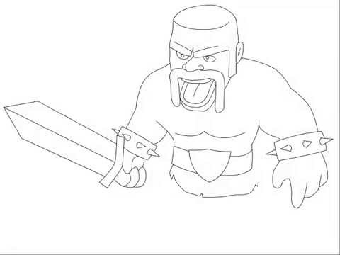 480x360 how to draw barbarian clash of clans characters - Barbarian Drawing