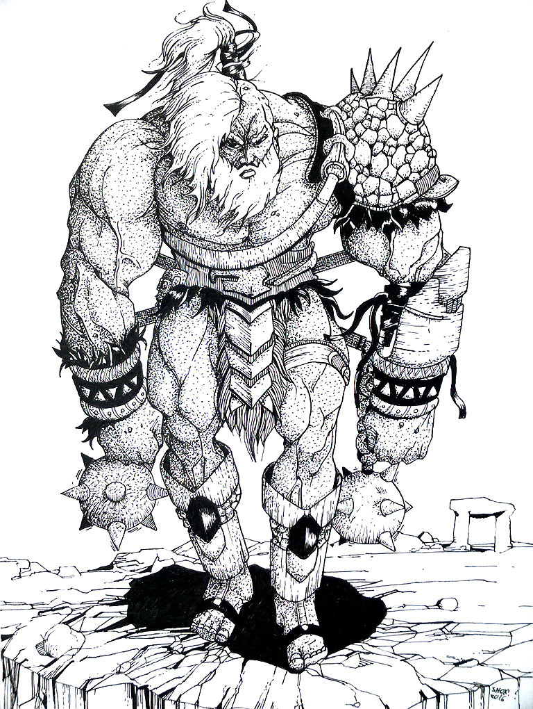 768x1020 artstation - Barbarian Drawing