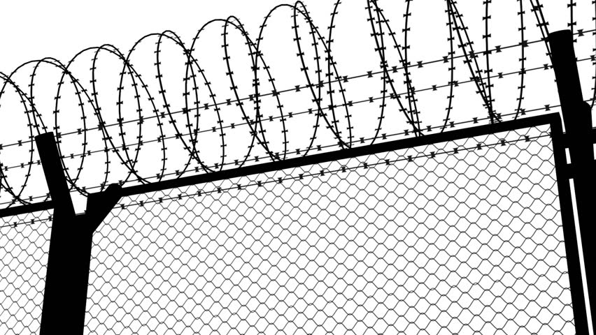 852x480 fence with a barbed wire stock footage video - Barbed Wire Fence Drawing