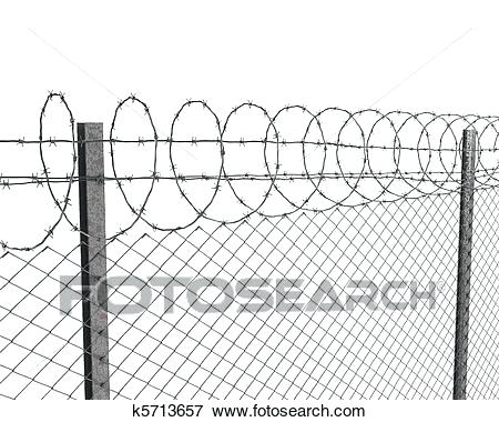 450x380 Fence Drawing - Barbed Wire Fence Drawing