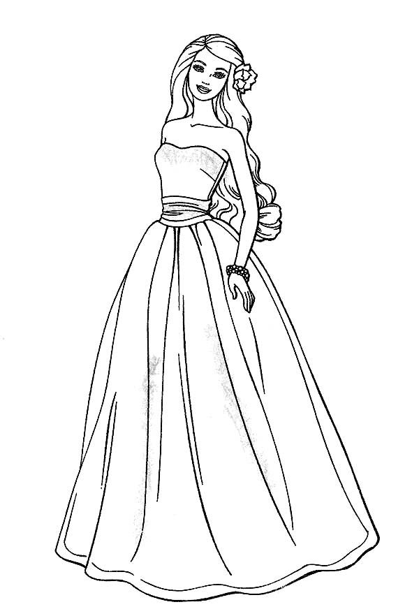 600x882 Awesome Barbie Doll Coloring - Barbie Doll Drawing