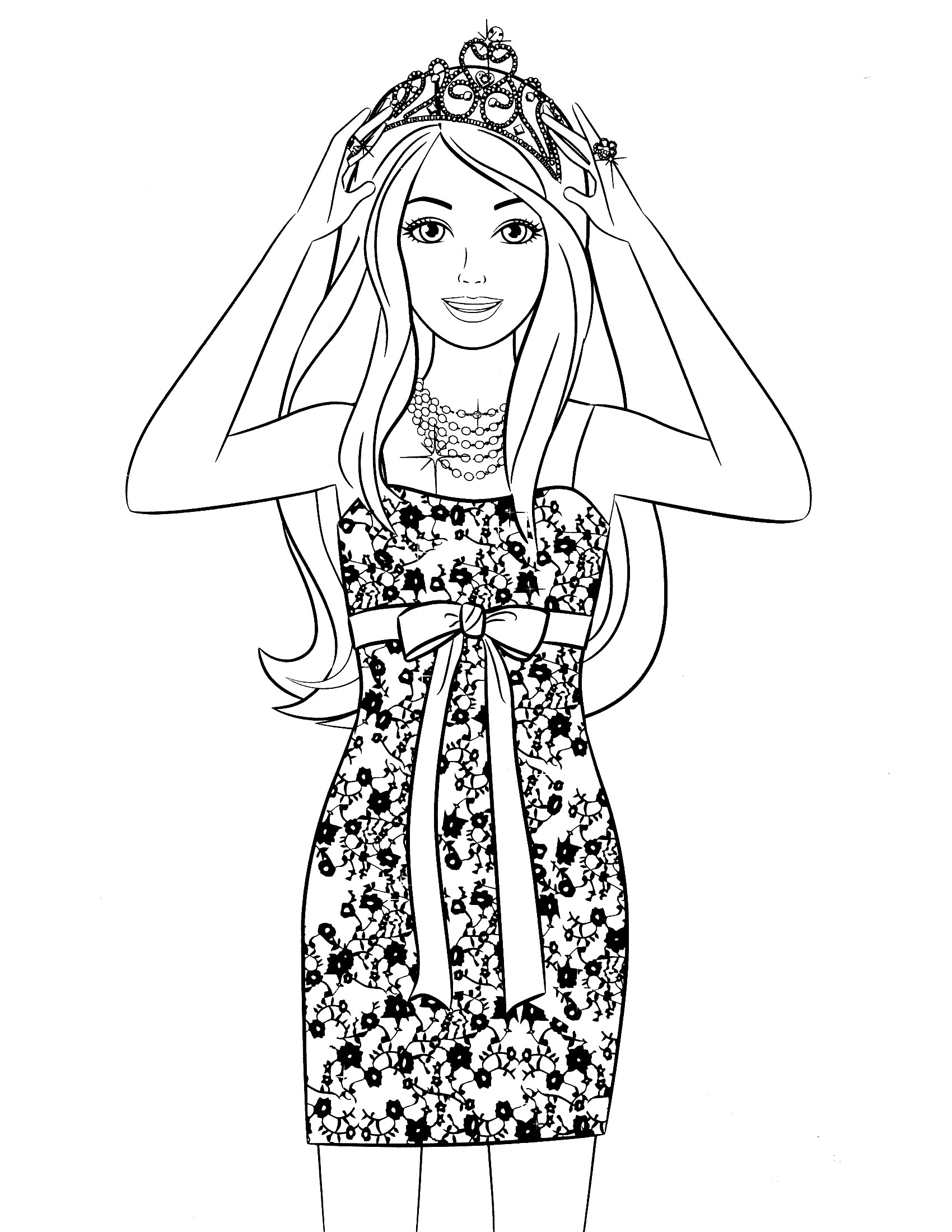 1700x2200 coloring barbie dress save barbie drawing pages at getdrawings - Barbie Drawing