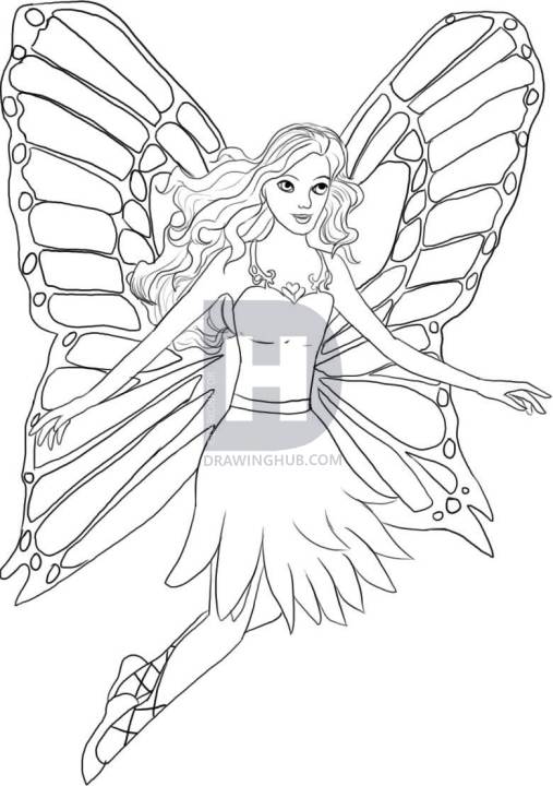 507x720 How To Draw Barbie, Step - Barbie Drawing