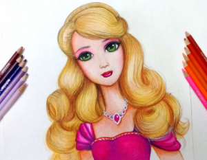 300x233 How To Draw Barbie Doll Easy Step - Barbie Drawing
