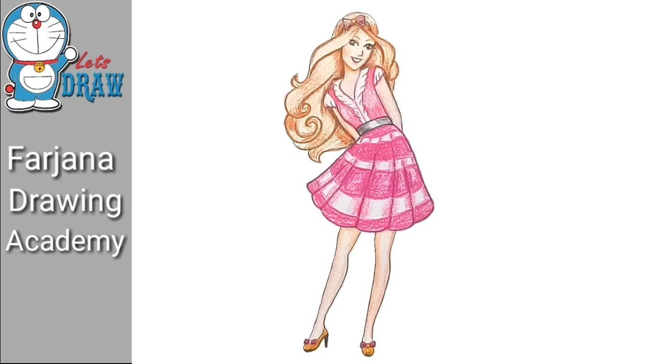 1280x720 How To Draw Barbie Step - Barbie Drawing