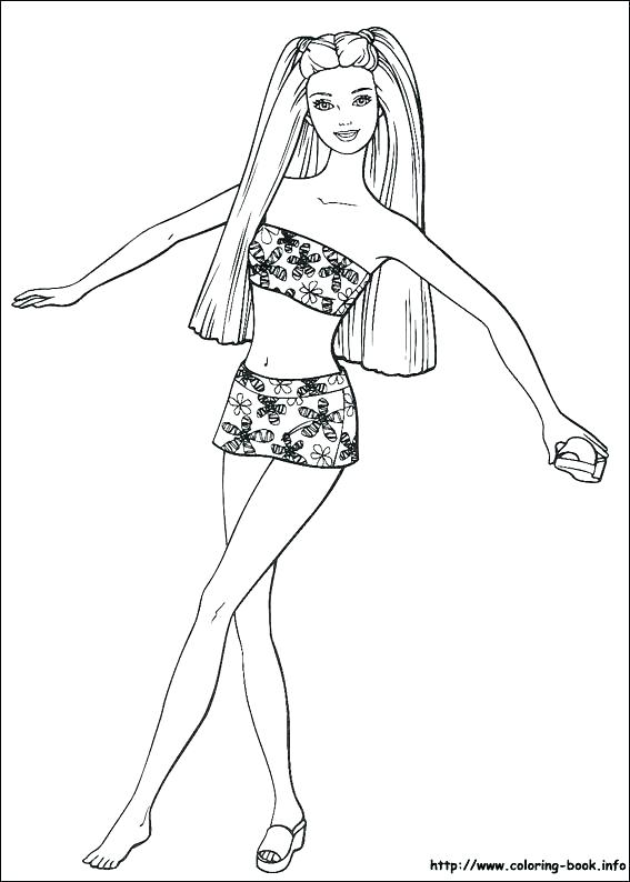 567x794 barbie coloring picture bathing suit sheets free colouring pages - Barbie Drawing Book
