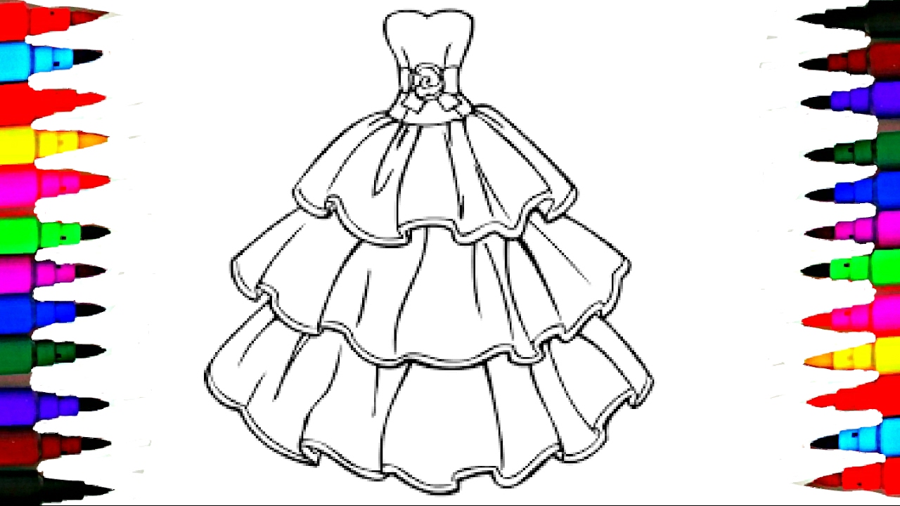 1280x720 barbie glamour dress best learning coloring book l - Barbie Drawing Book