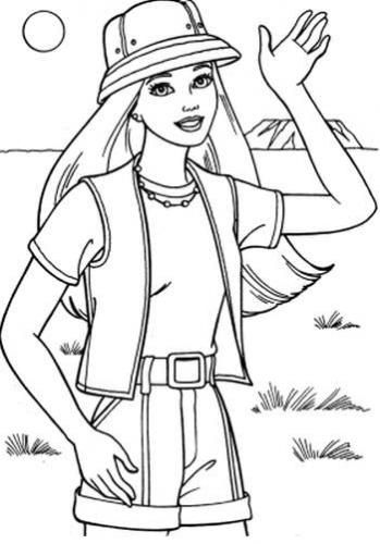 349x500 Jungle Safari Barbie Print Out Coloring - Barbie Drawing Book