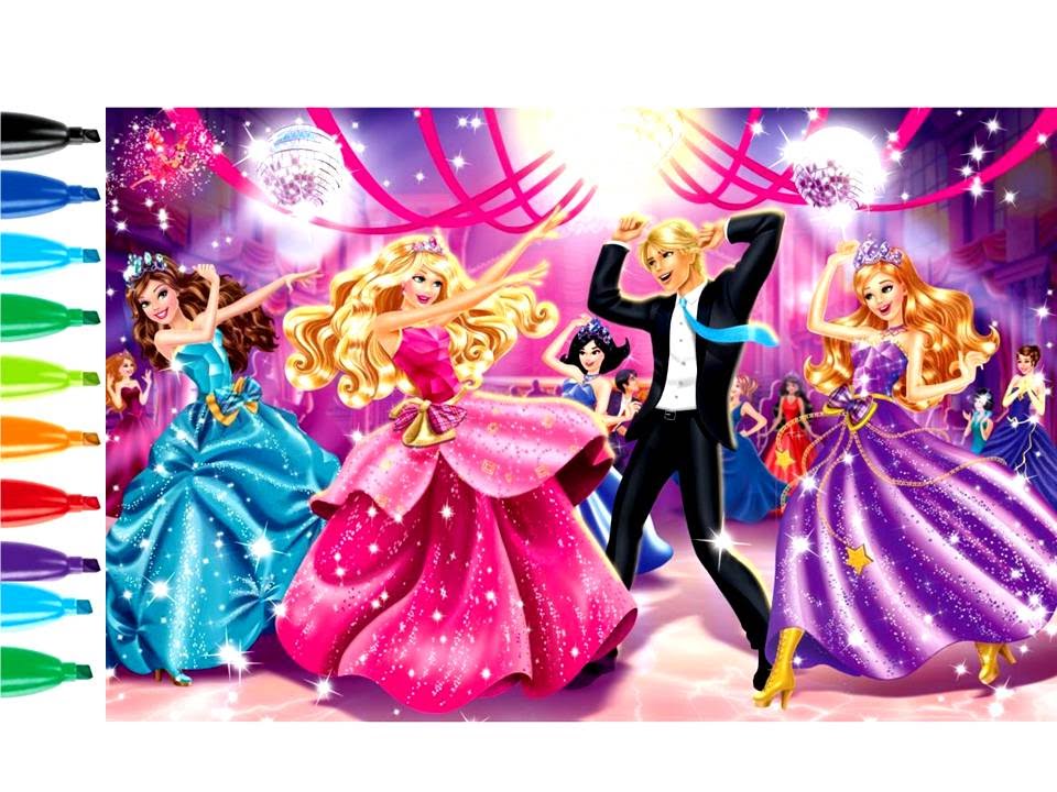 960x720 Easy Drawing Tutorial Barbie Party Kids Coloring Book - Barbie Drawing Easy