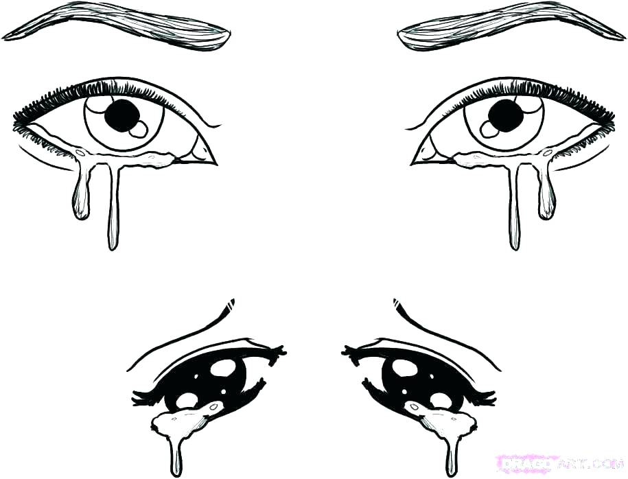 915x698 Eye Coloring Pages Anime Eyes Drawing Crying Kids - Barbie Drawing Games