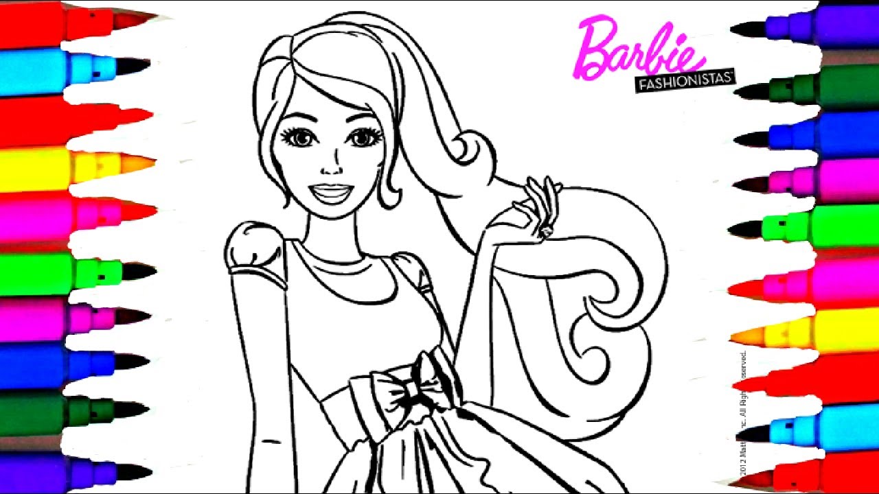 1280x720 how to draw barbie fashionistas coloring pages l barbie coloring - Barbie Drawing Pages