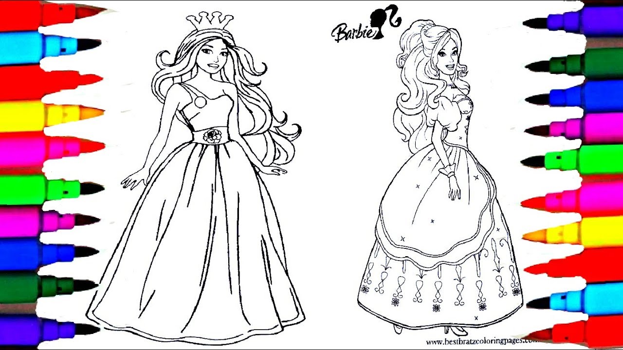 1280x720 Learn Colors - Barbie Drawing Pages