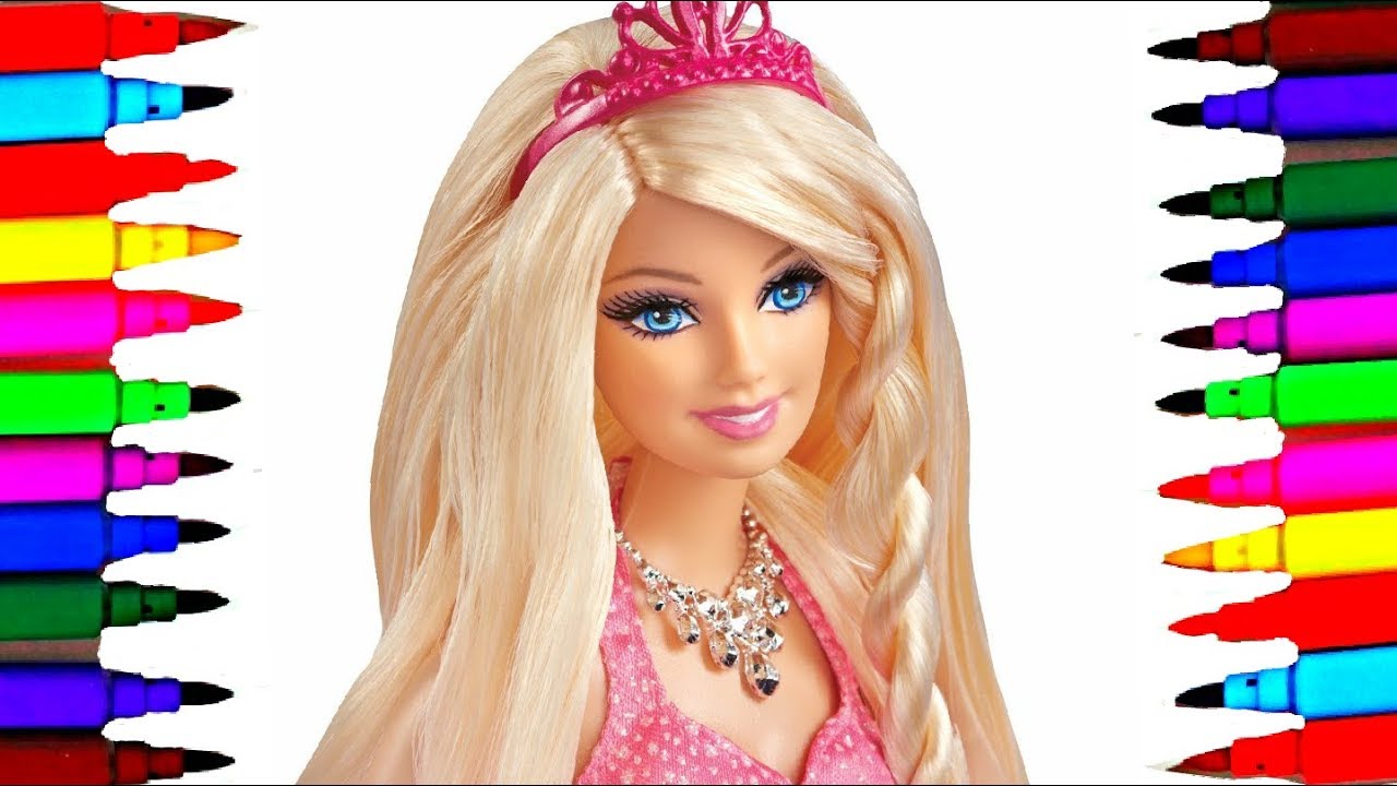 1280x720 New!!! Barbie Coloring Book Pages L How To Paint And Colour - Barbie Drawing Pages