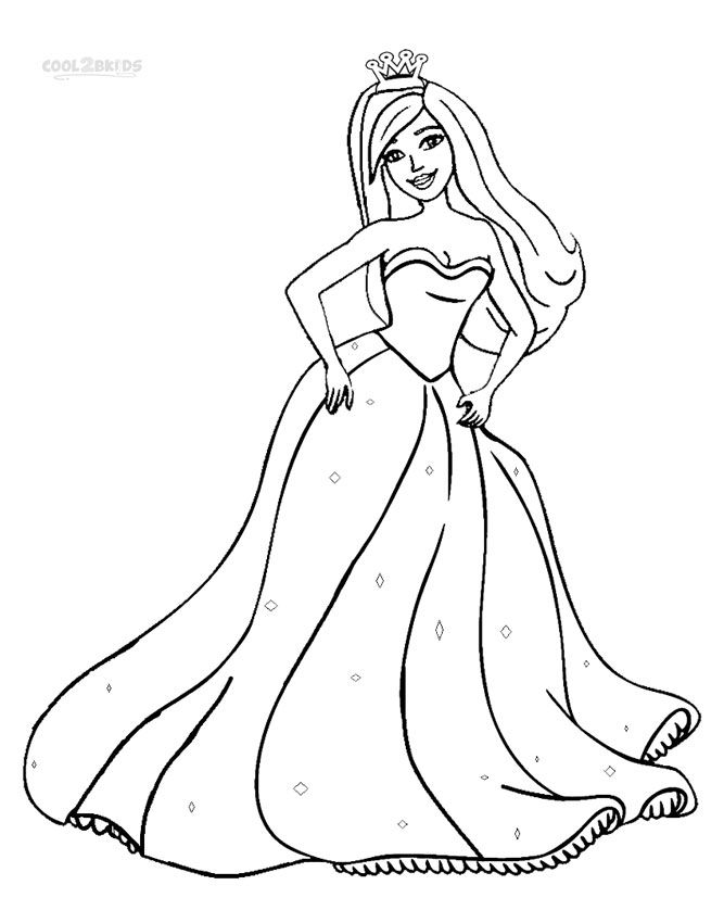 667x850 Printable Barbie Princess Coloring Pages For Kids - Barbie Drawing Pages