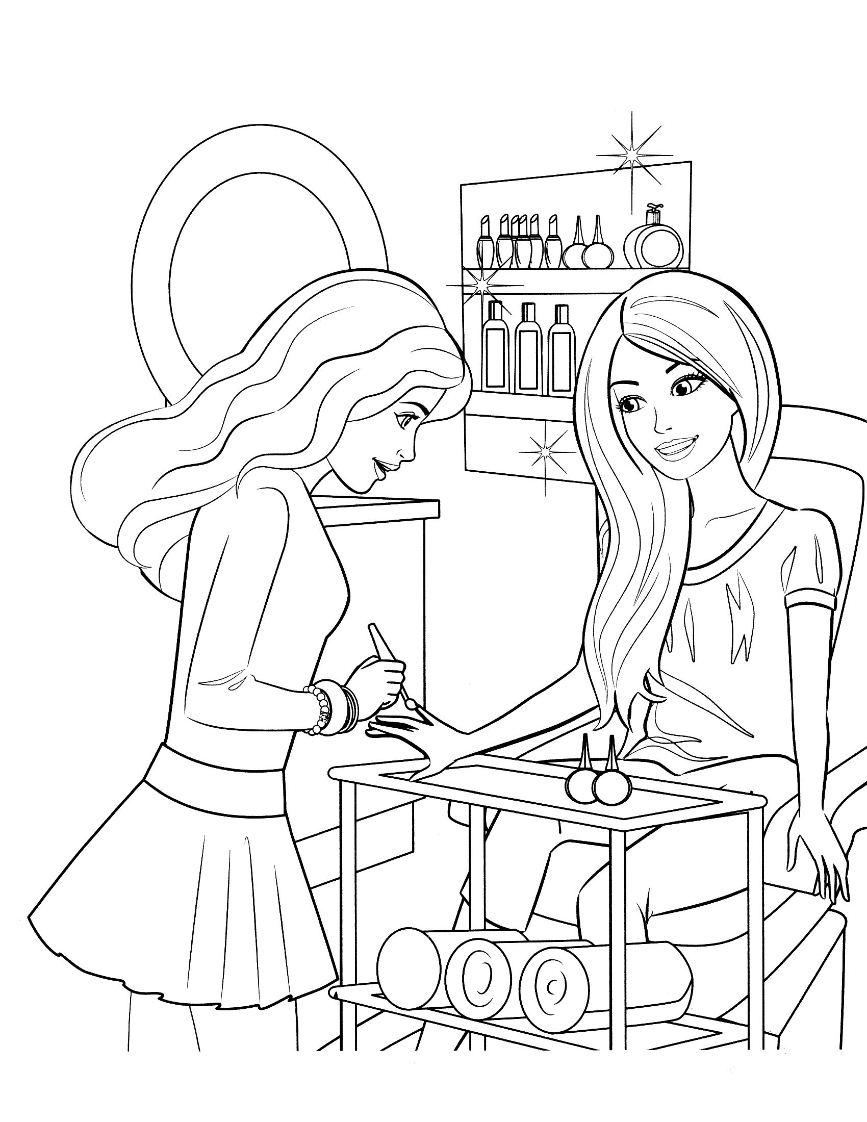 1700x2200 free printable barbie coloring pages for kids barbie drawing - Barbie Drawing Pages