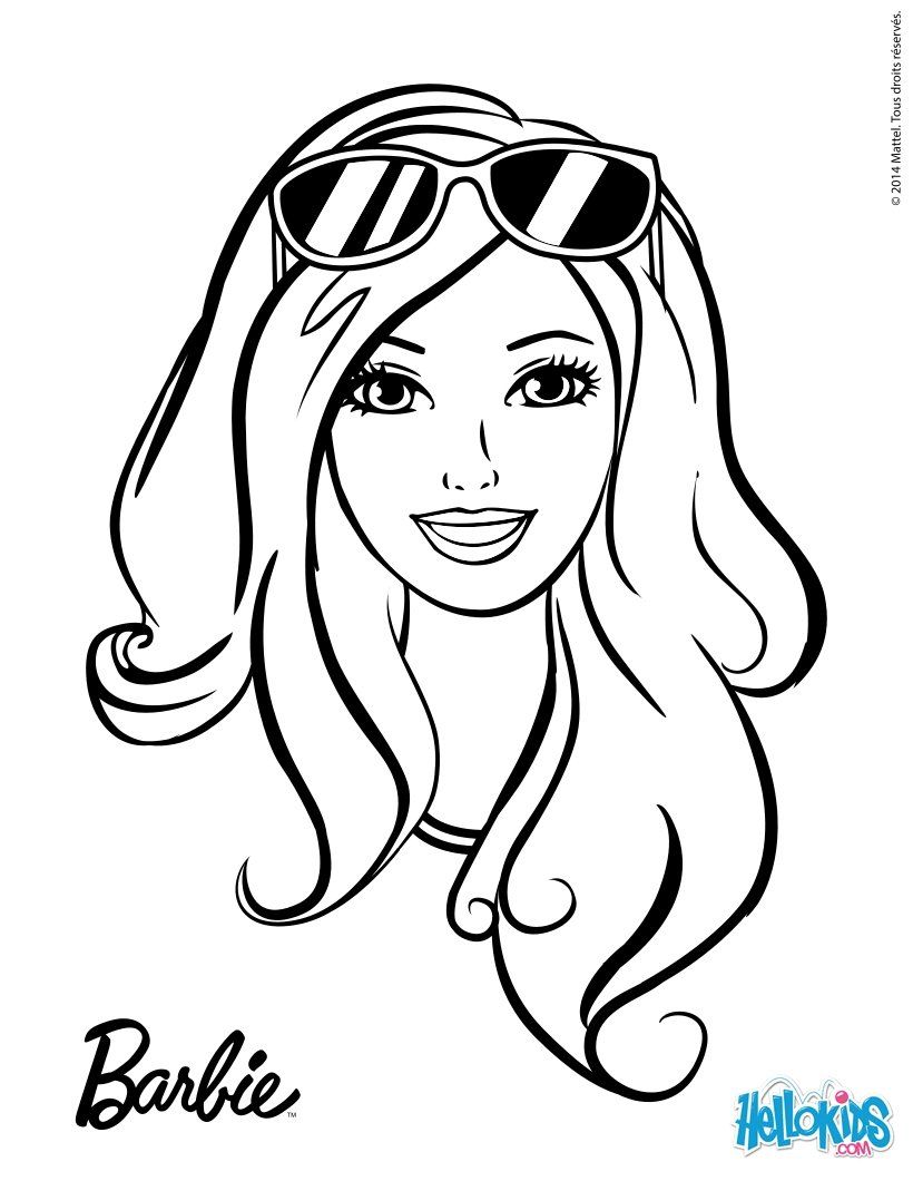 820x1060 barbie ready for the summer sun barbie printable birthday - Barbie Face Drawing