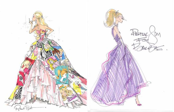 700x453 barbie fashion illustrations for ny fashion show - Barbie Fashion Drawing