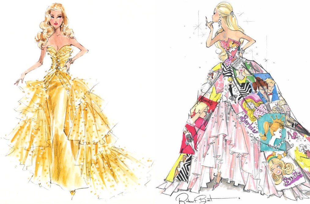 1014x666 Barbie Still The Best Through The Looking Glass - Barbie Fashion Drawing