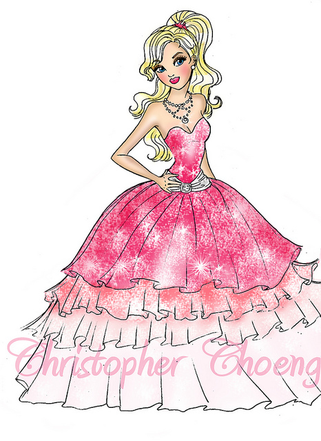 466x640 Drawn Barbie Design - Barbie Fashion Drawing