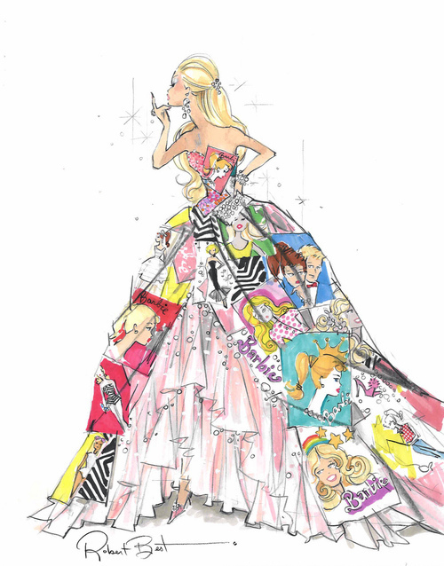 500x638 Art, Barbie, Fashion, Illustration, Pink, Princess - Barbie Fashion Drawing