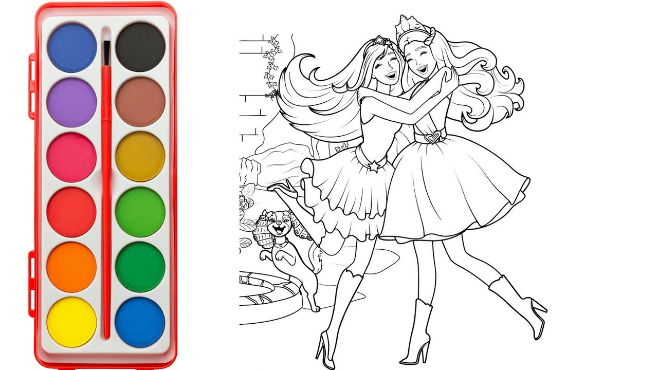 1280x720 How To Draw And Color Barbie Princess And Friends - Barbie Princess Drawing