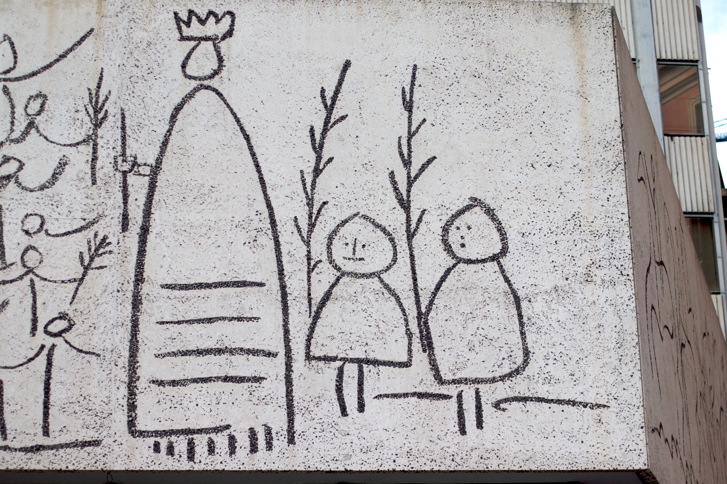 2337x1555 free images wall, graffiti, barcelona, street art, sketch - Barcelona Drawing