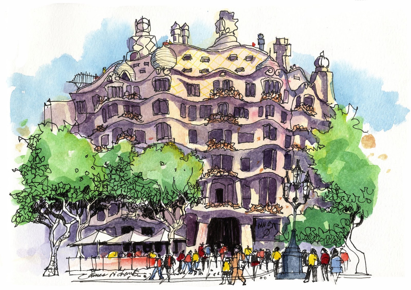 1600x1131 james richards sketchbook return from barcelona! - Barcelona Drawing
