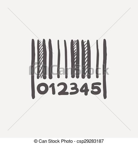 450x470 barcode sketch icon for web and mobile hand drawn vector dark - Barcode Drawing