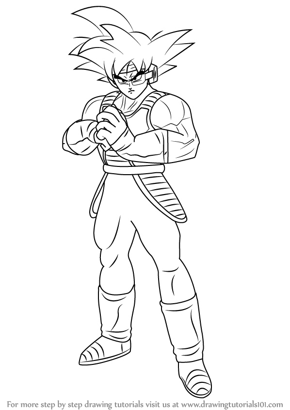 598x845 Learn How To Draw Bardock Full Body From Dragon Ball Z - Bardock Drawing