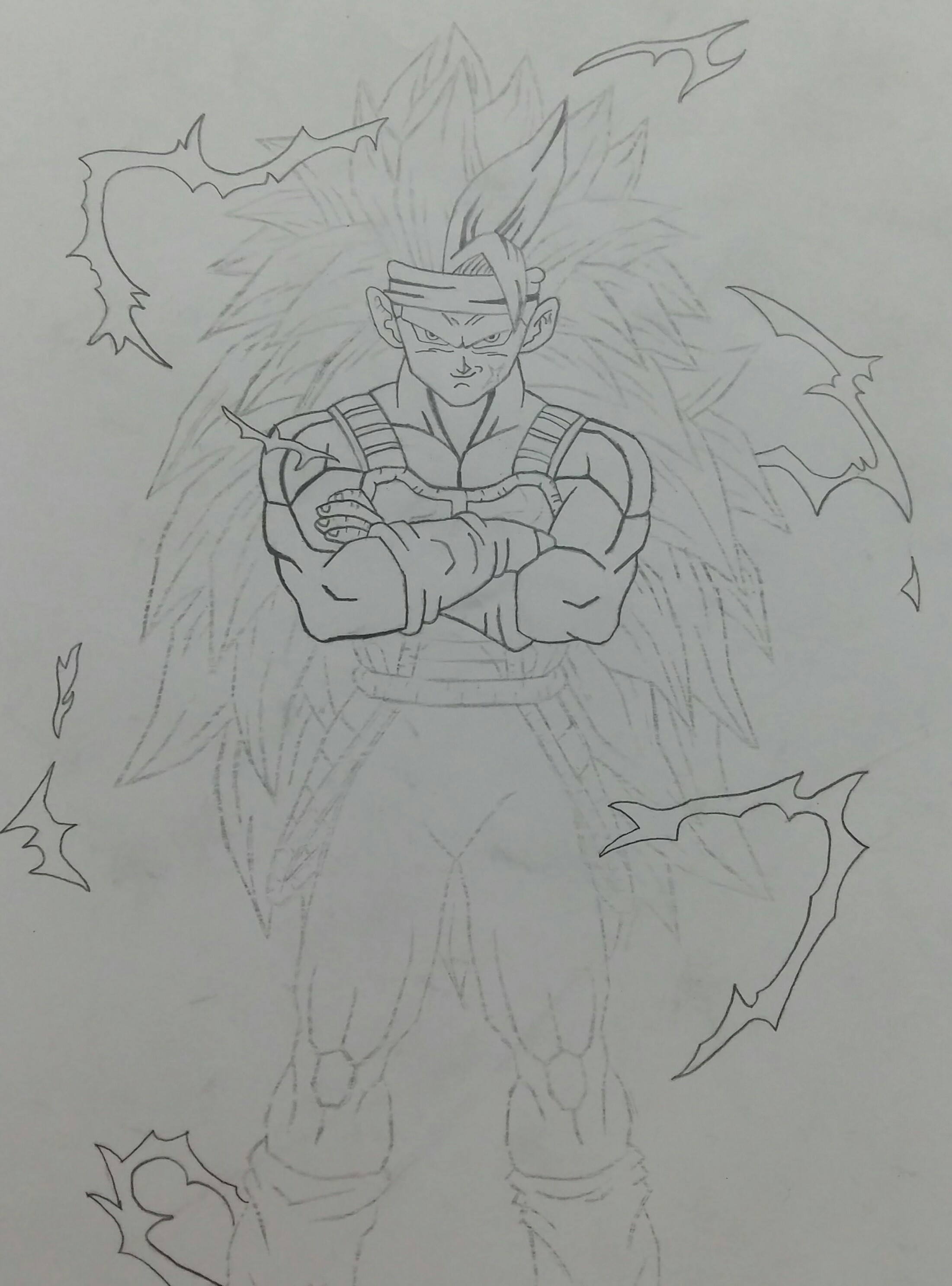 2201x2974 Hey Guys My New Drawing - Bardock Drawing