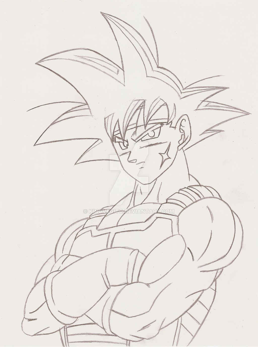 1024x1376 Bardock Pencil Lineart - Bardock Drawing