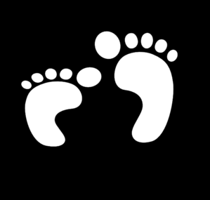 299x285 footprints barefoot,b w clip art - Barefoot Drawing