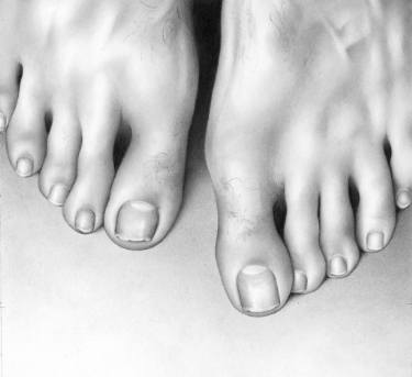 375x343 Feet Drawing - Barefoot Drawing