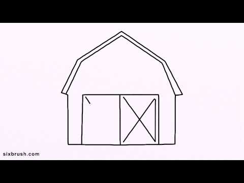 480x360 E How To Draw Barn Easy For Beginners Step - Barn Drawing