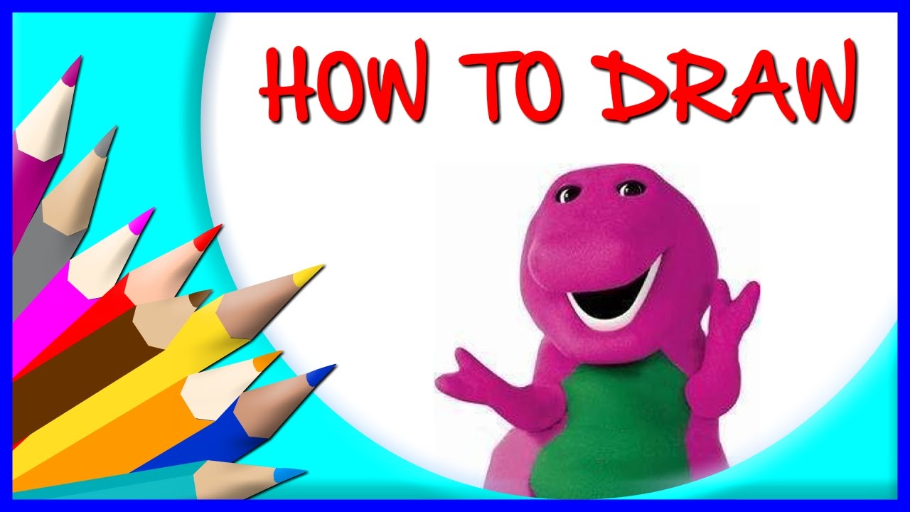 1280x720 how to draw barney cartoon character - Barney Drawing